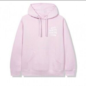 Anti social social club light pink hoodie​​​